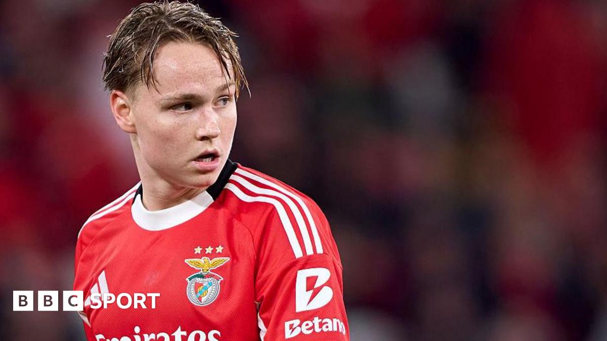 Andreas Schjelderup playing for Benfica