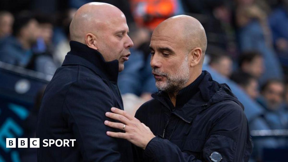 Liverpool head coach Arne Slot and Manchester City counterpart Pep Guardiola are trying to chase down Arsenal at the top of the Premier League.