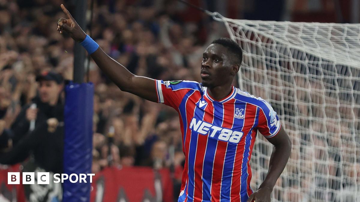 Ismaila Sarr celebrates scoring for Crystal Palace against AZ Alkmaar in Europa Conference League at Selhurst Park