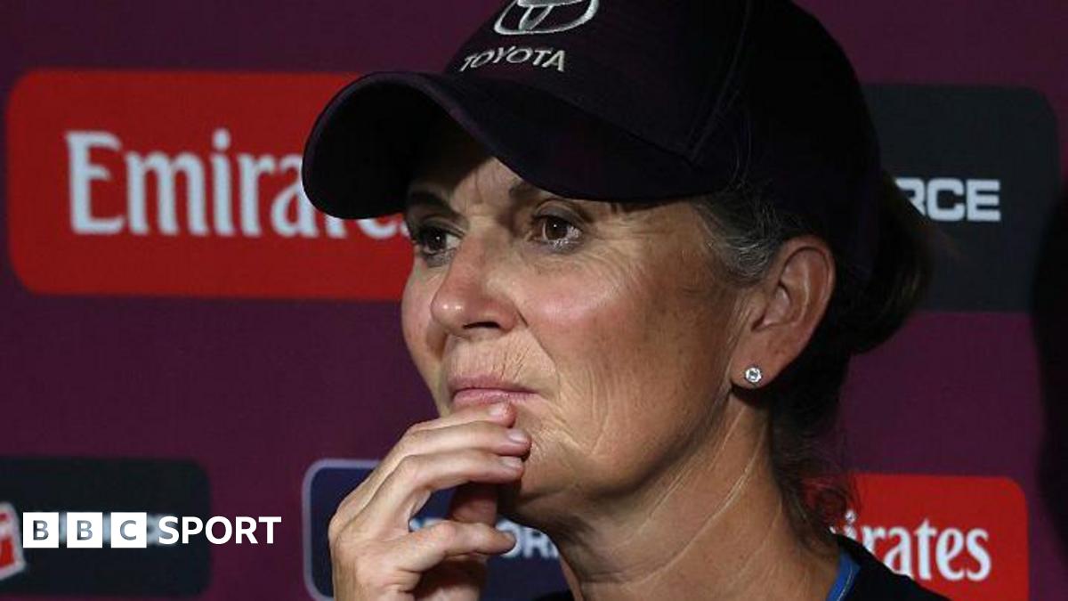 England head coach Charlotte Edwards looks pensive
