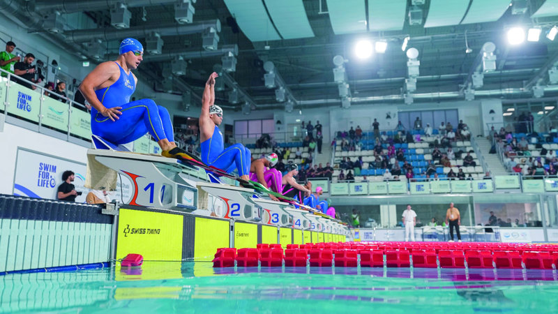 من منافسات مونديال السباحة بالزعانف. من المصدر