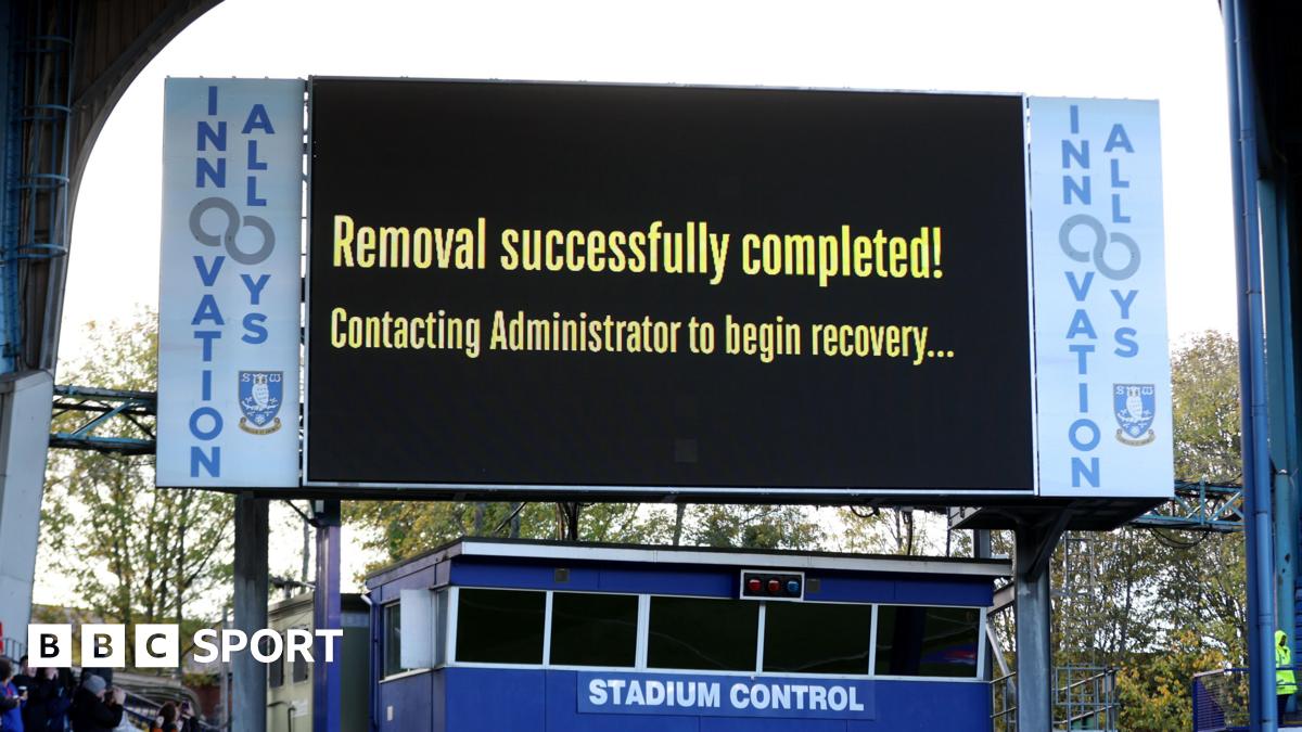 The big screen at Sheffield Wednesday reads: 