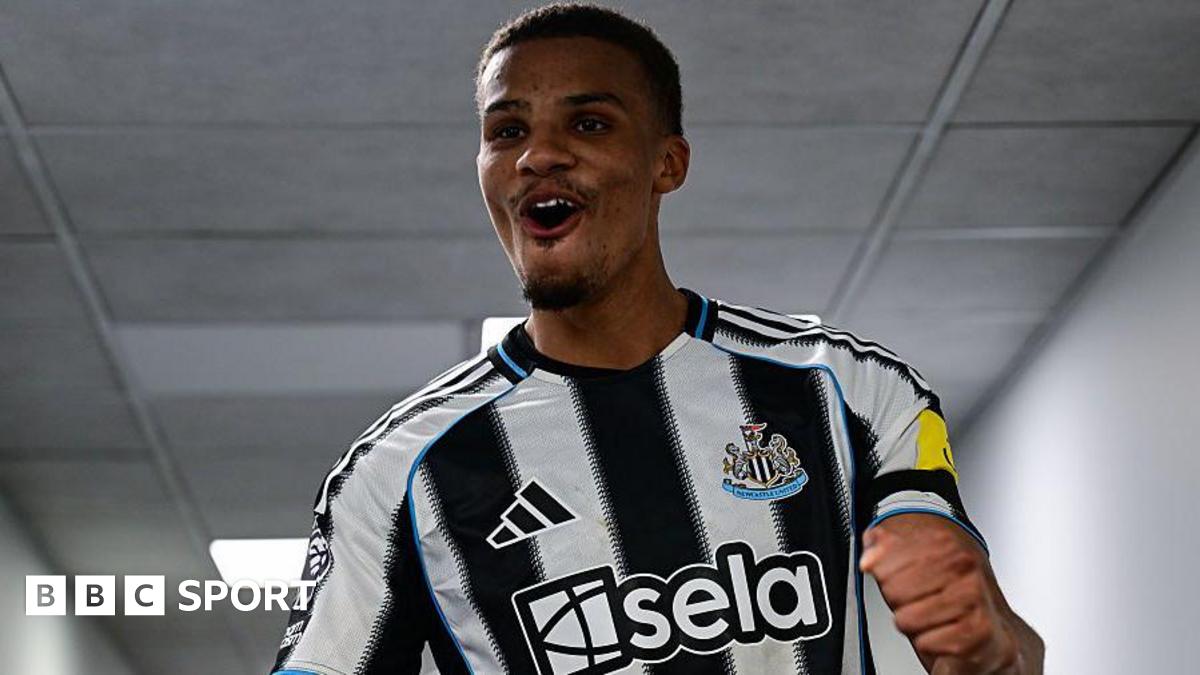 Malick Thiaw celebrates after Newcastle United