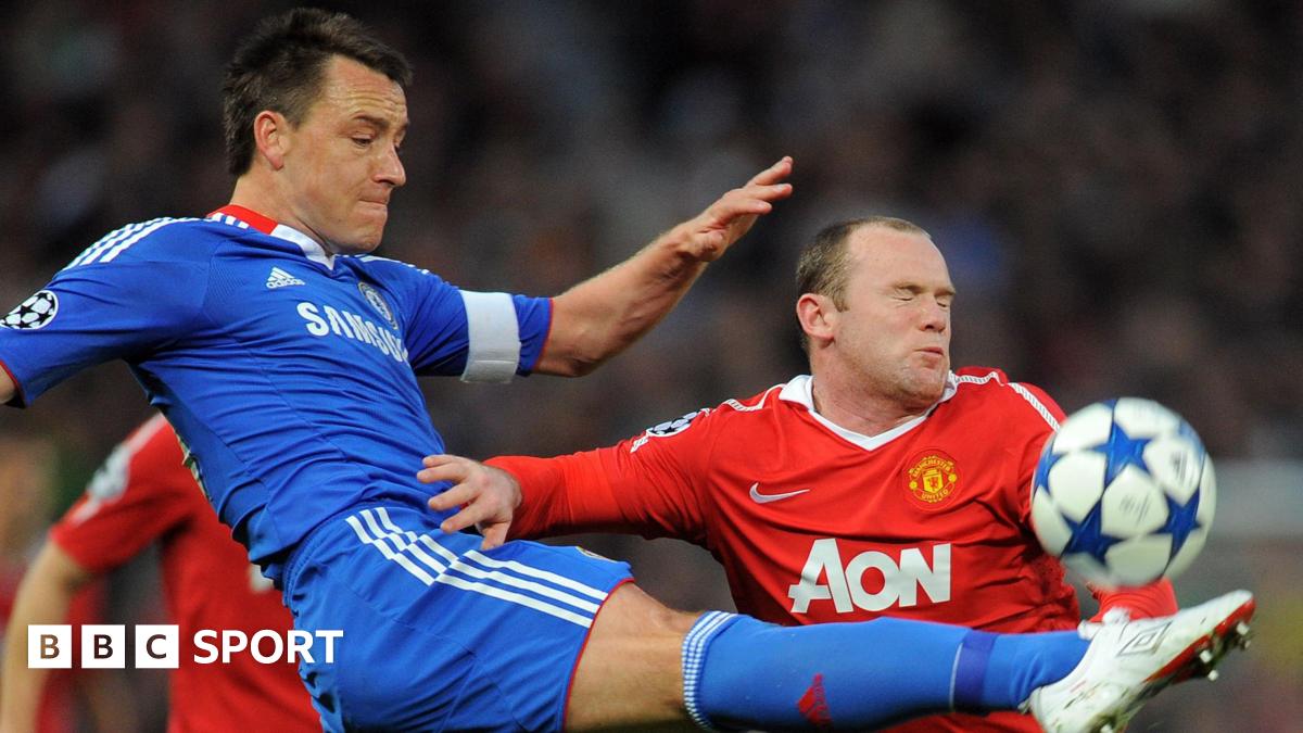 John Terry playing for Chelsea against Manchester United
