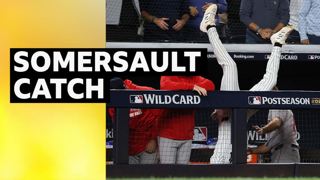 Ryan McMahon flipped upside down in dugout while catching ball