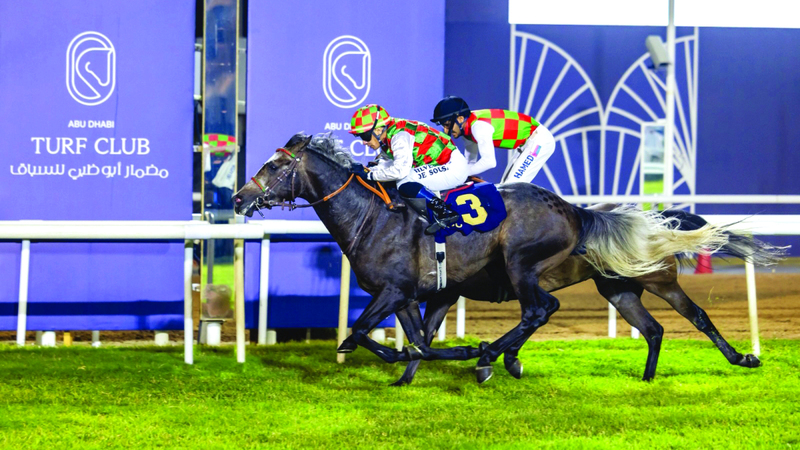 94 خيلاً في الأمسية الثالثة لسباقات الخيل بمضمار أبوظبي
