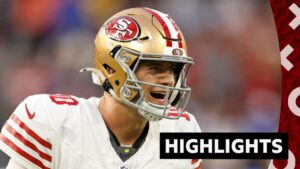 Mac Jones of the San Francisco 49ers celebrates