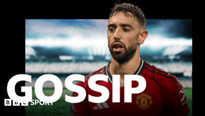 A graphic of Premier League players from every team in the division in 2025-26 season, with the Premier League trophy in front of them.