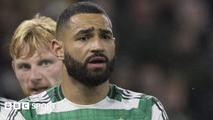 Cameron Carter-Vickers playing for Celtic against Sturm Graz