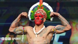Alex Pereira at the UFC 307 weigh-in last October
