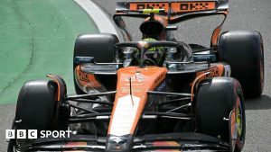 Lando Norris steers his McLaren during qualifying for the Sao Paulo Grand Prix