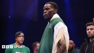 Joshua Buatsi during his ring walk for the fight against Callum Smith