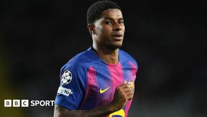 Marcus Rashford playing for Barcelona