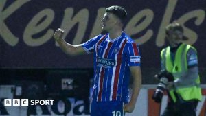 Regan Linney celebrates a goal for Carlisle United