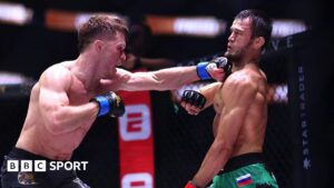 Paul Hughes punches Usman Nurmagomedov