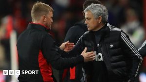 Eddie Howe and Jose Mourinho shake hands after Bournemouth